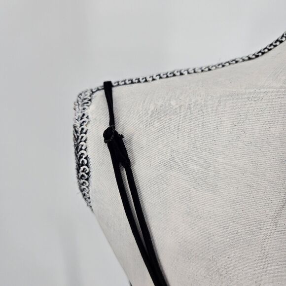 Danielle Bernstein Black Bandana Crop Top Medium Tie Back Adjustable Straps - Picture 3 of 6